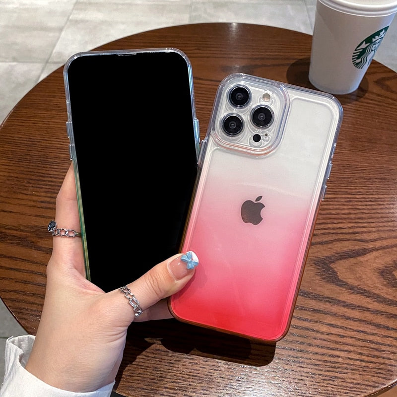 Gradient Color iPhone Case Transparent Shockproof