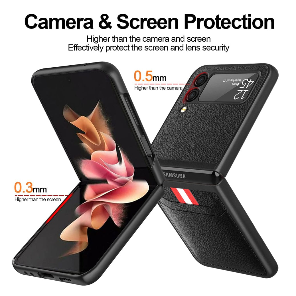 Galaxy Z Flip Folding PU Leather Protective Case
