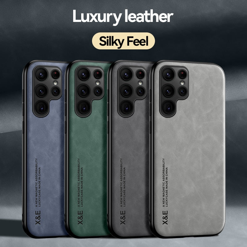 Galaxy Luxury Leather Texture Car Magnetic Case