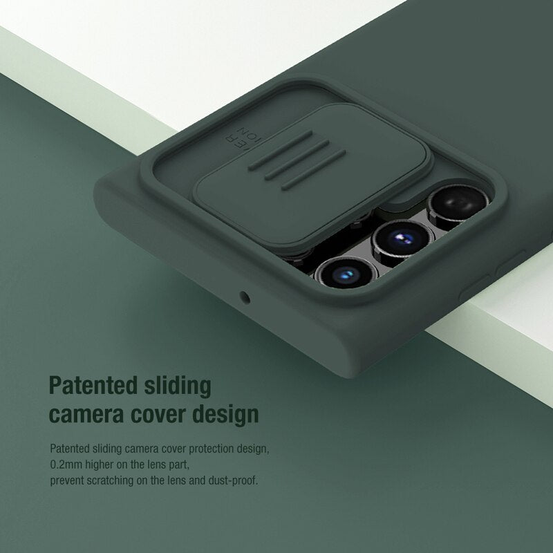Galaxy S22 Ultra Liquid Silicone Case Camera Lens Protection