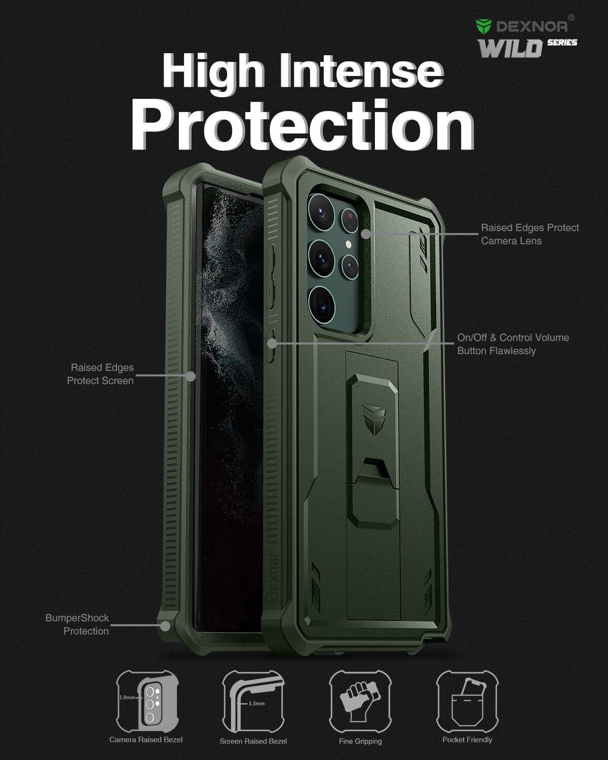 Galaxy S22 Ultra 5G Case Full Body Bumper Military Grade