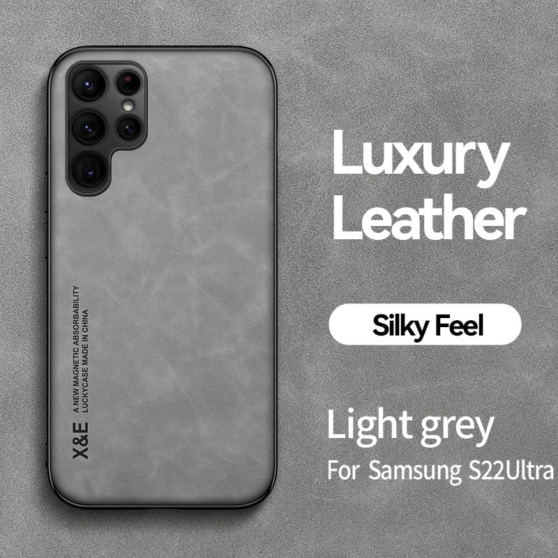 Galaxy Magnetic Sheepskin Leather Case