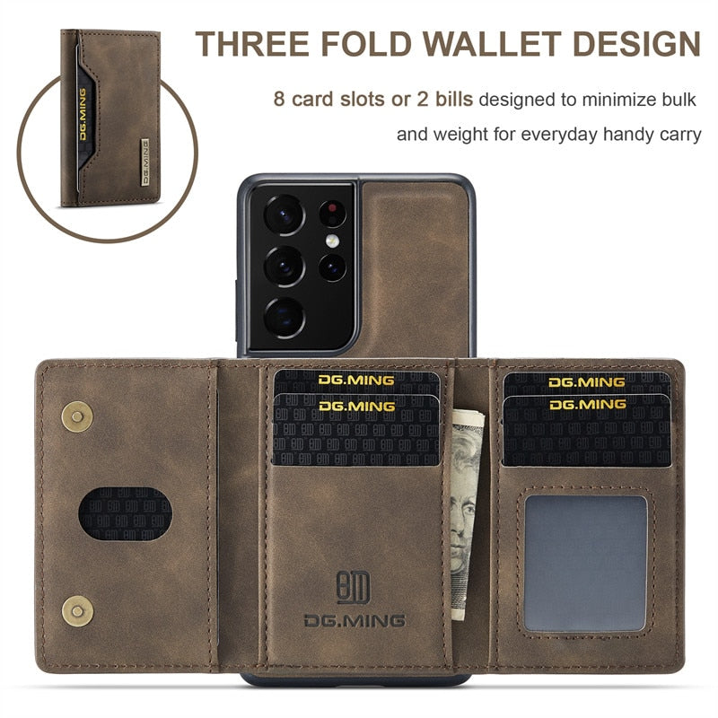 Wallet Galaxy Case Retro Flip Leather