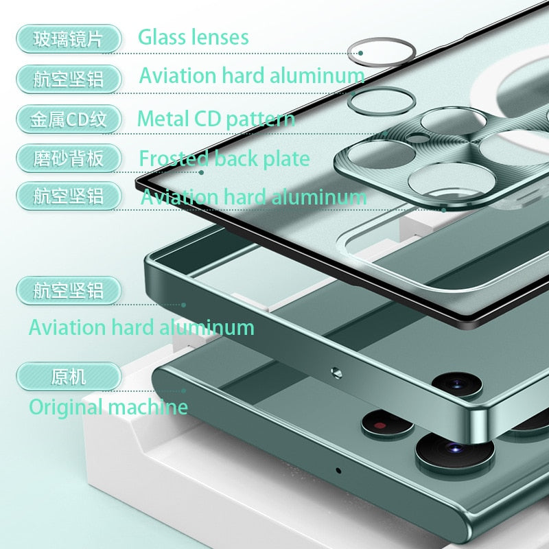 Metal Magnetic Transparent Case For Galaxy