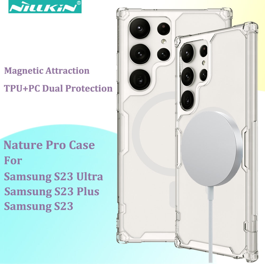 Galaxy S23 Series TPU Magnetic Case Thin Transparent