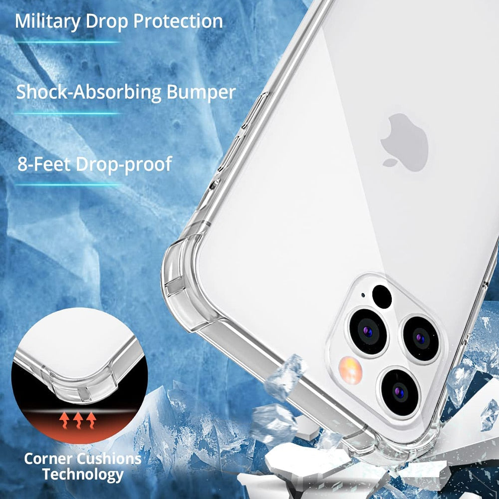Hybrid Clear Hard Shockproof Case For iPhone