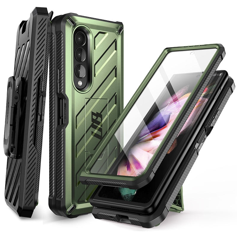 Galaxy Z Fold 3 Case Rugged Belt Clip Shockproof Protective