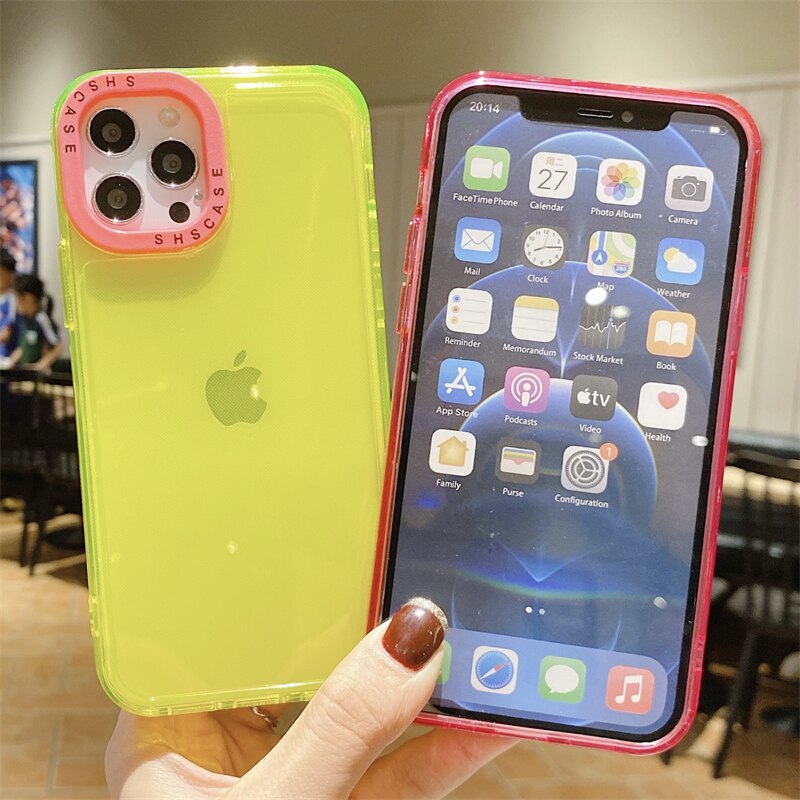 Neon Fluorescent Color Clear iPhone Case