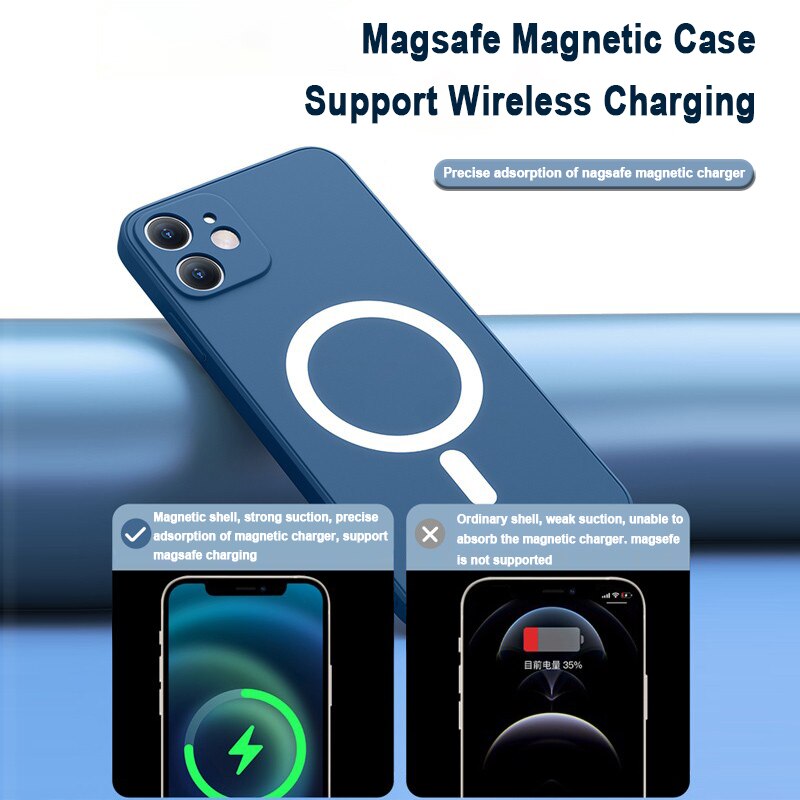 Liquid Silicon Magnetic Wireless Charging Case For iPhone