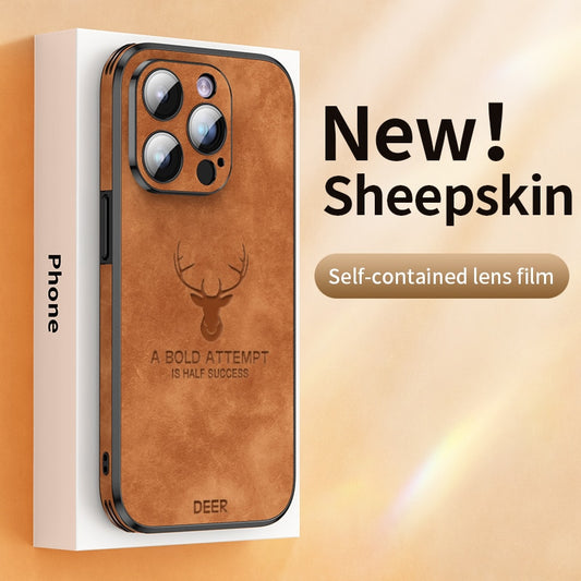Deer Leather iPhone Case Shockproof Silicone