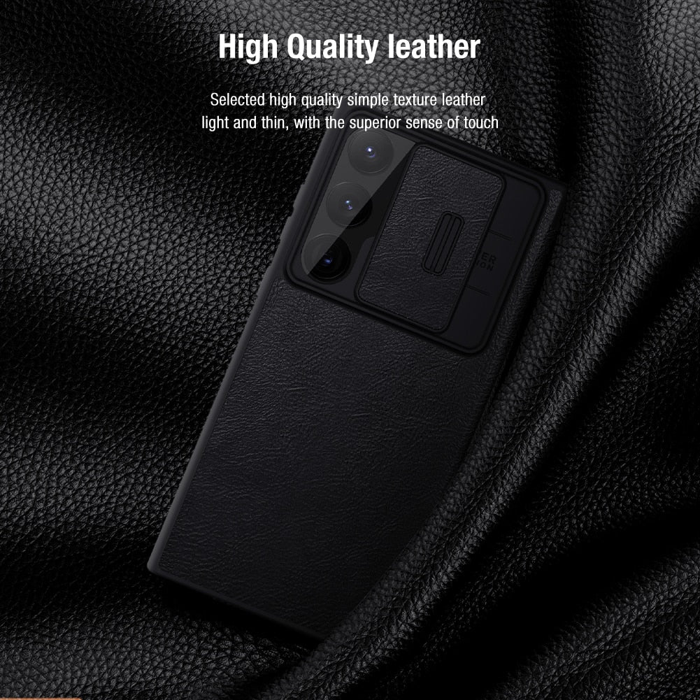 Galaxy Case Leather Lens Sliding Cover with Card Slot