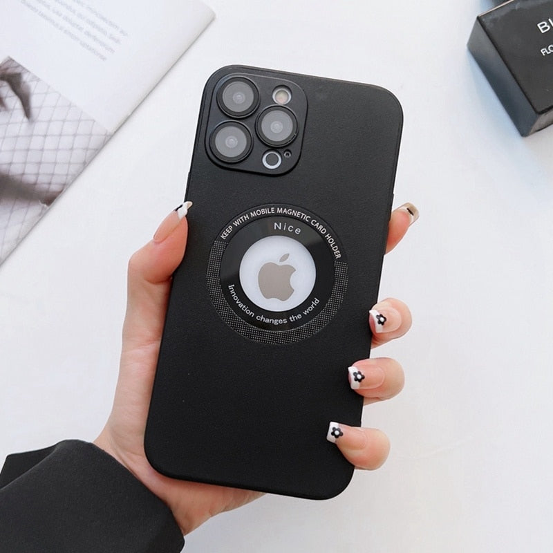 Leather iPhone Cover Camera Film Protection Case