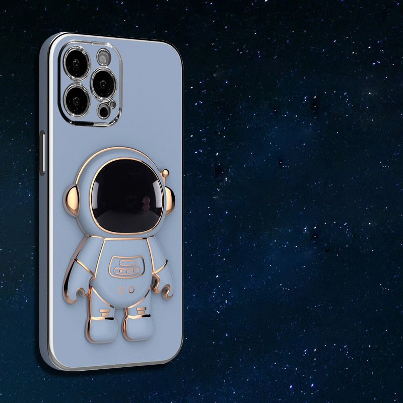 iPhone Case Astronaut Luxury Plating Holder Stand