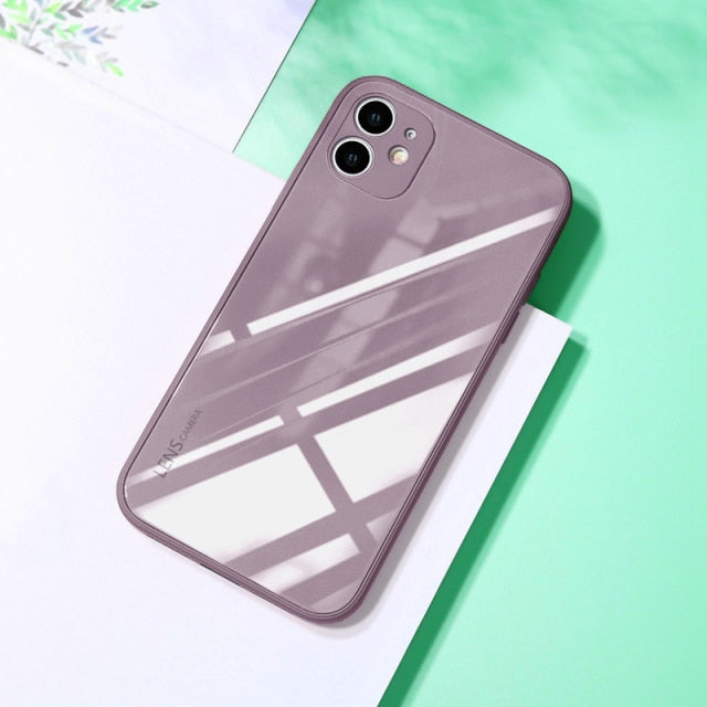 Square Tempered Glass iPhone Case