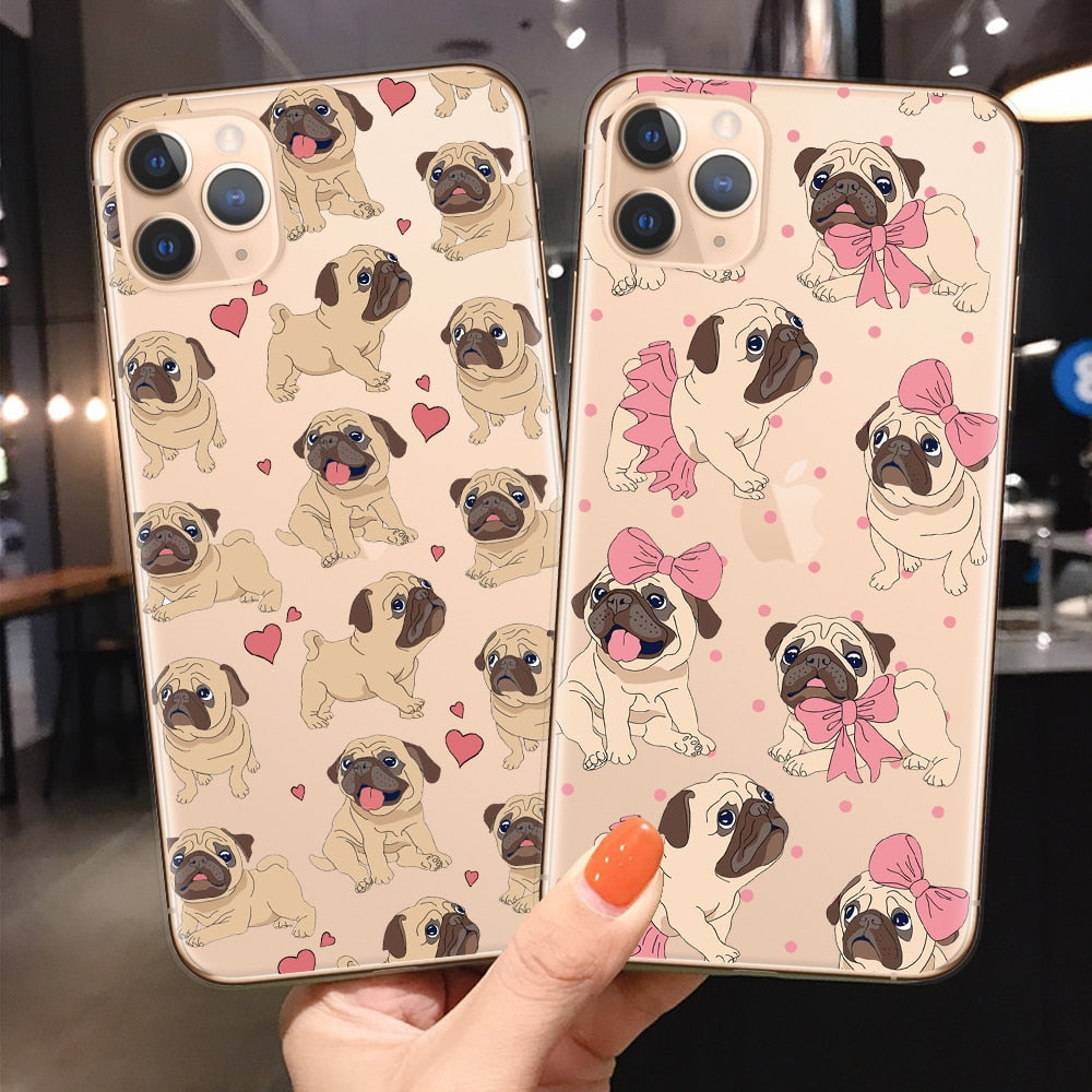 Pug Bulldog Soft Silicone iPhone Case