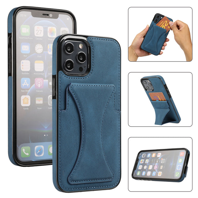 iPhone Case Card Slots Shockproof Kickstand