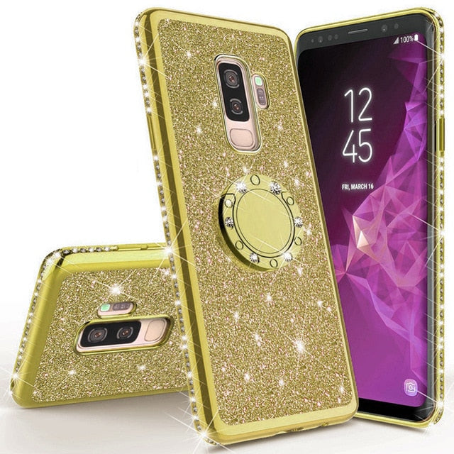 Glitter Galaxy 360 Ring Cover Case