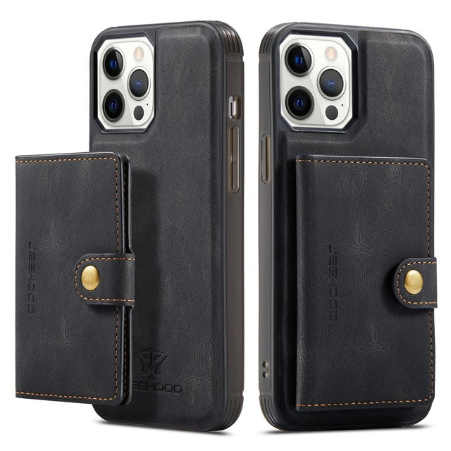 Magnetic Safe Leather Case For iPhone