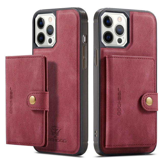 Magnetic Safe Leather Case For iPhone