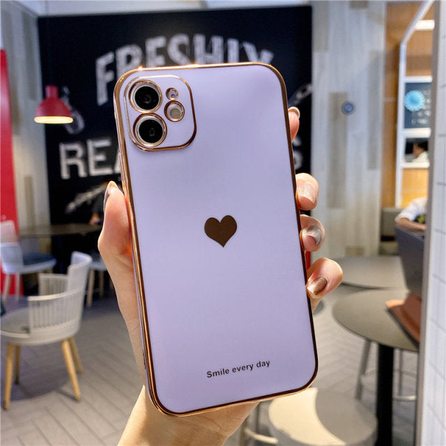 Electroplated Love Heart iPhone Case