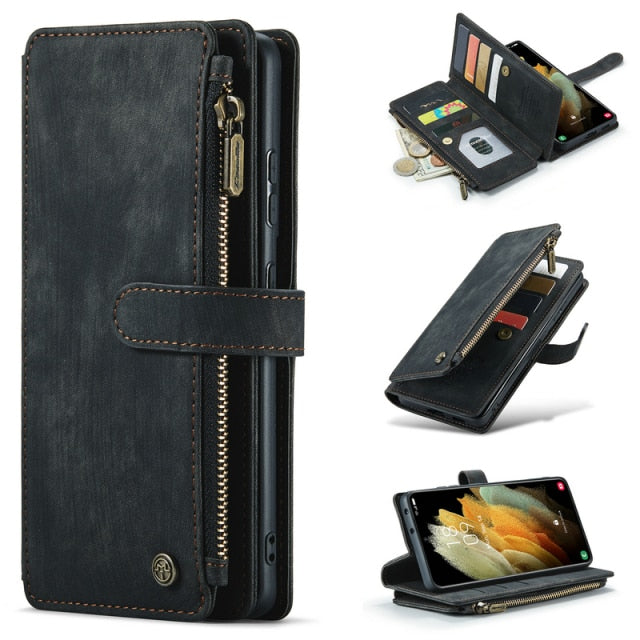 Premium Leather Wallet Galaxy Case Cover