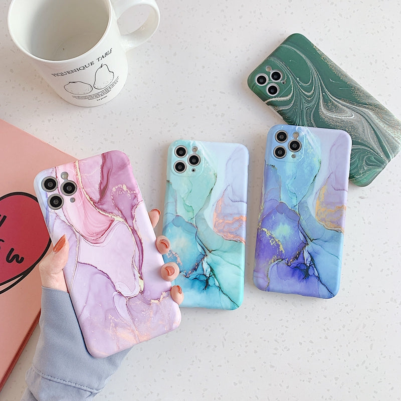 Marble Silicone Matte iPhone Case