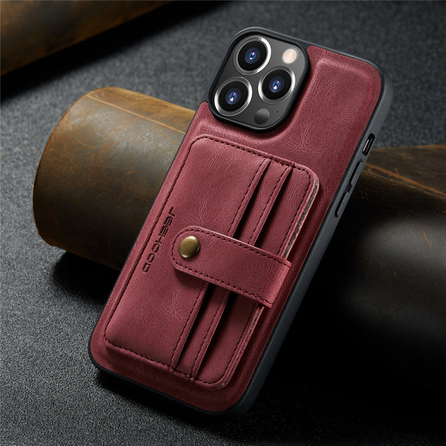 Wallet Leather Card Holder Slot Cover For iPhone