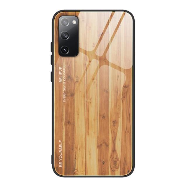 Galaxy Case Tempered Glass Wood Protective Cover