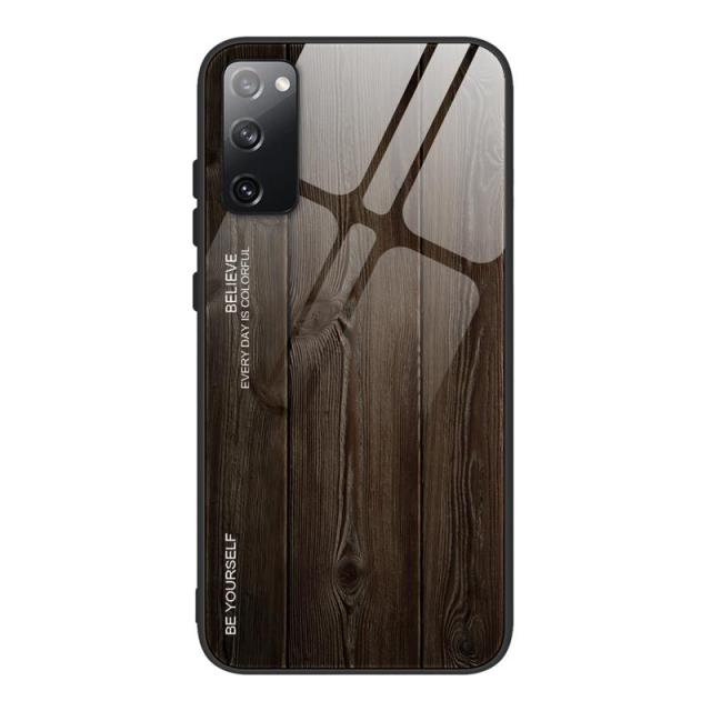 Galaxy Case Tempered Glass Wood Protective Cover