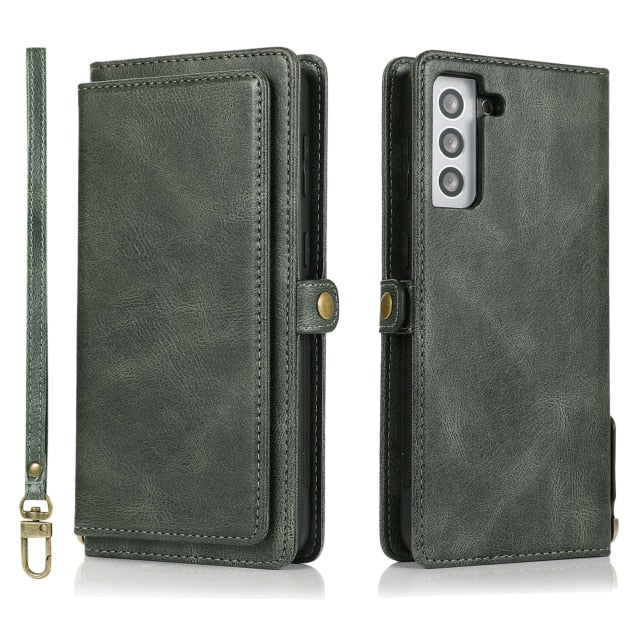 Cards Flip Wallet Luxury Leather Galaxy Cover