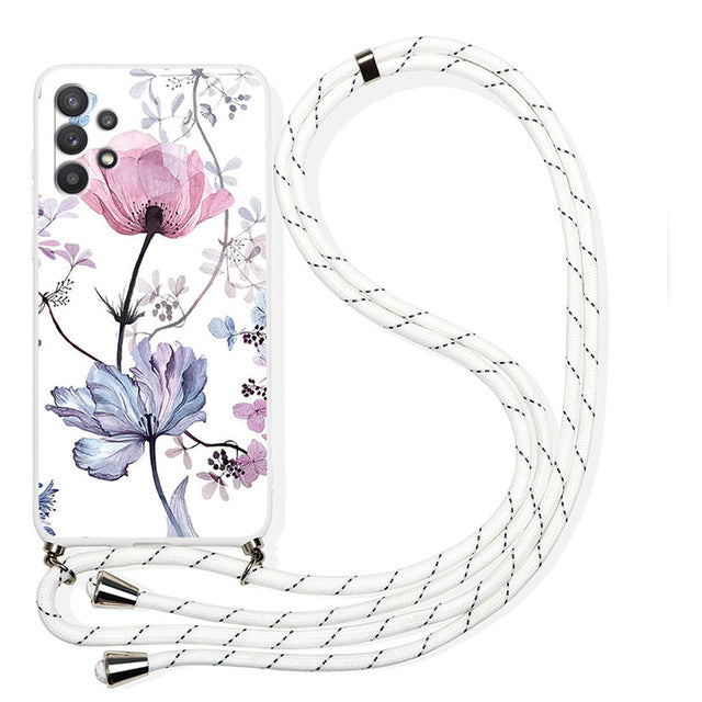 Galaxy Case Necklace Lanyard Flower Cover